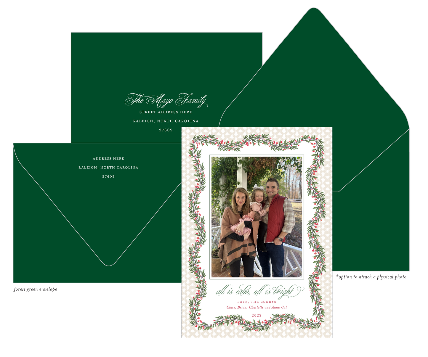 Boughs of Holly Holiday Card