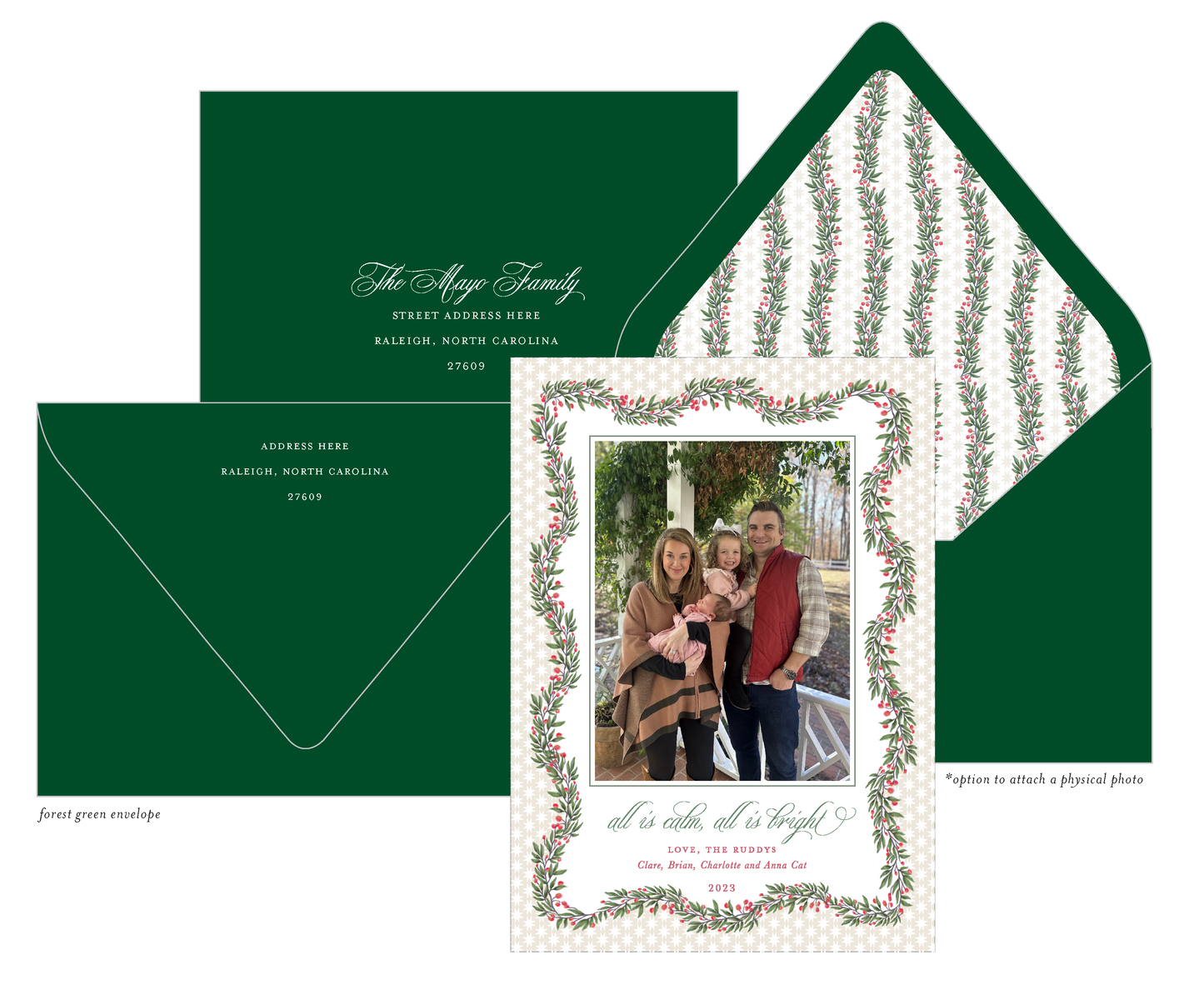 Boughs of Holly Holiday Card