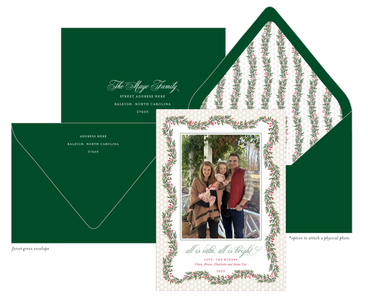 Boughs of Holly Holiday Card