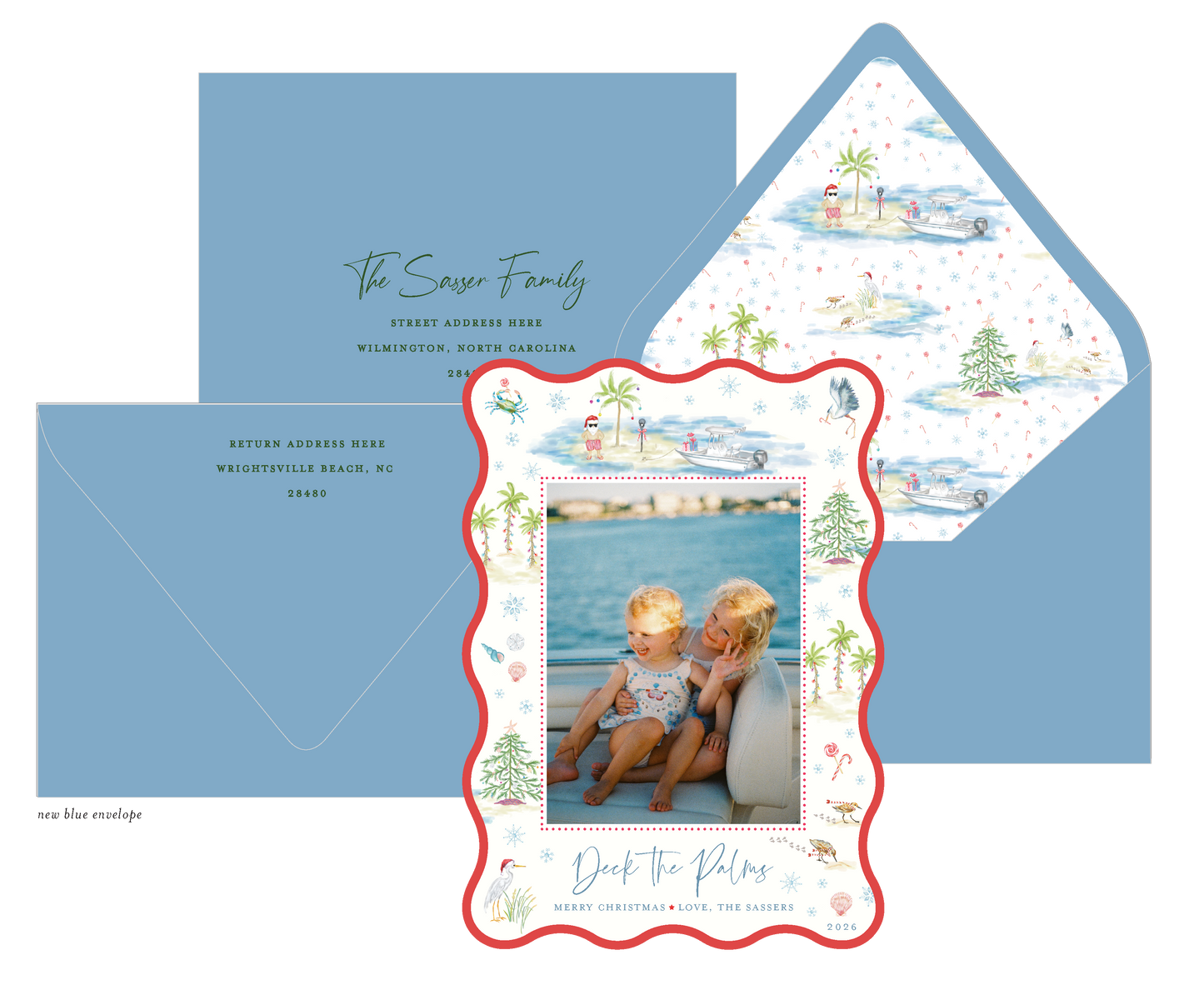 Santa's on Palm Tree Island Holiday Card