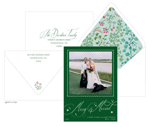 Merry and Married Holiday Card