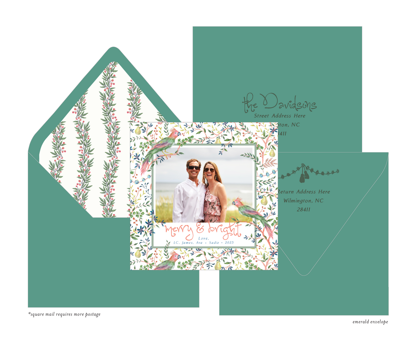 Partridge in a Pear Tree (Square) Holiday Card