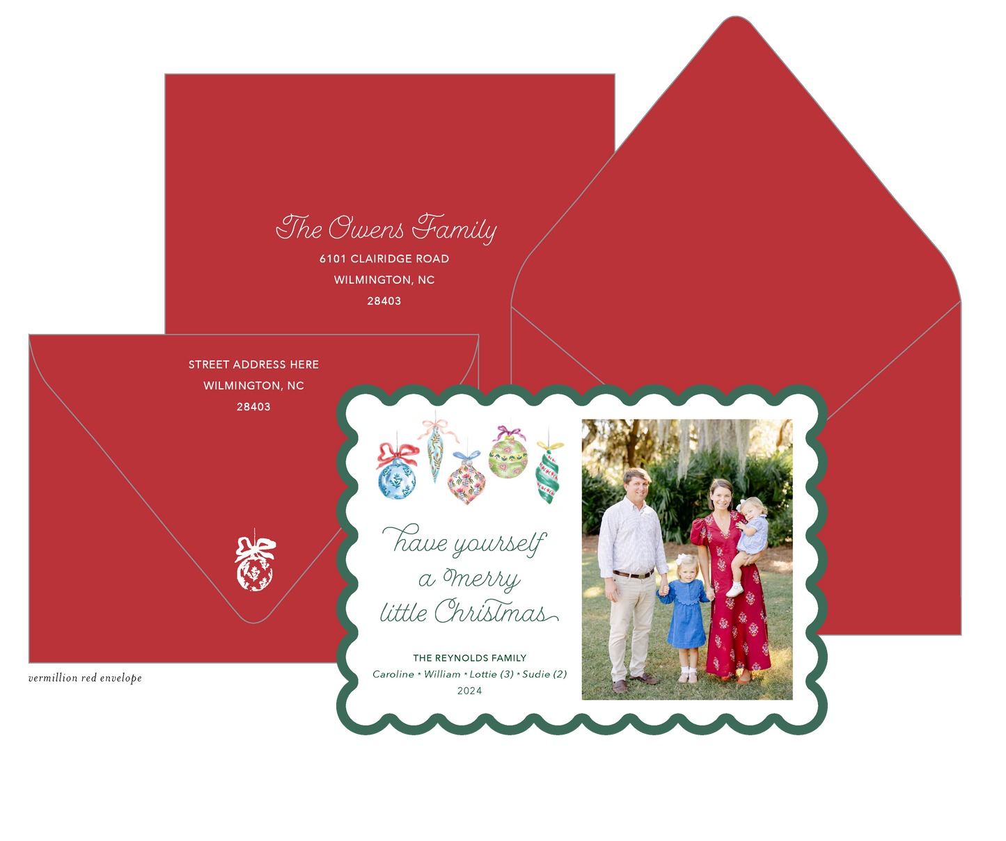 Merry and Bright (Ikat) Holiday Card
