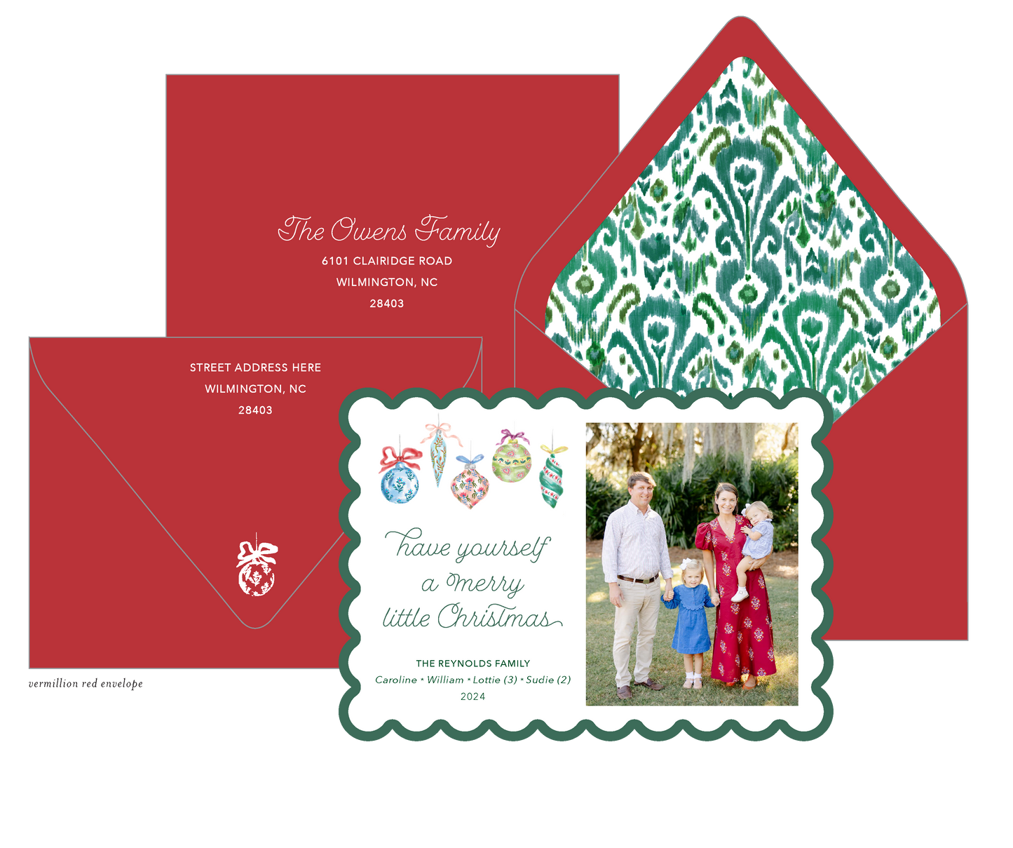 Merry and Bright (Ikat) Holiday Card